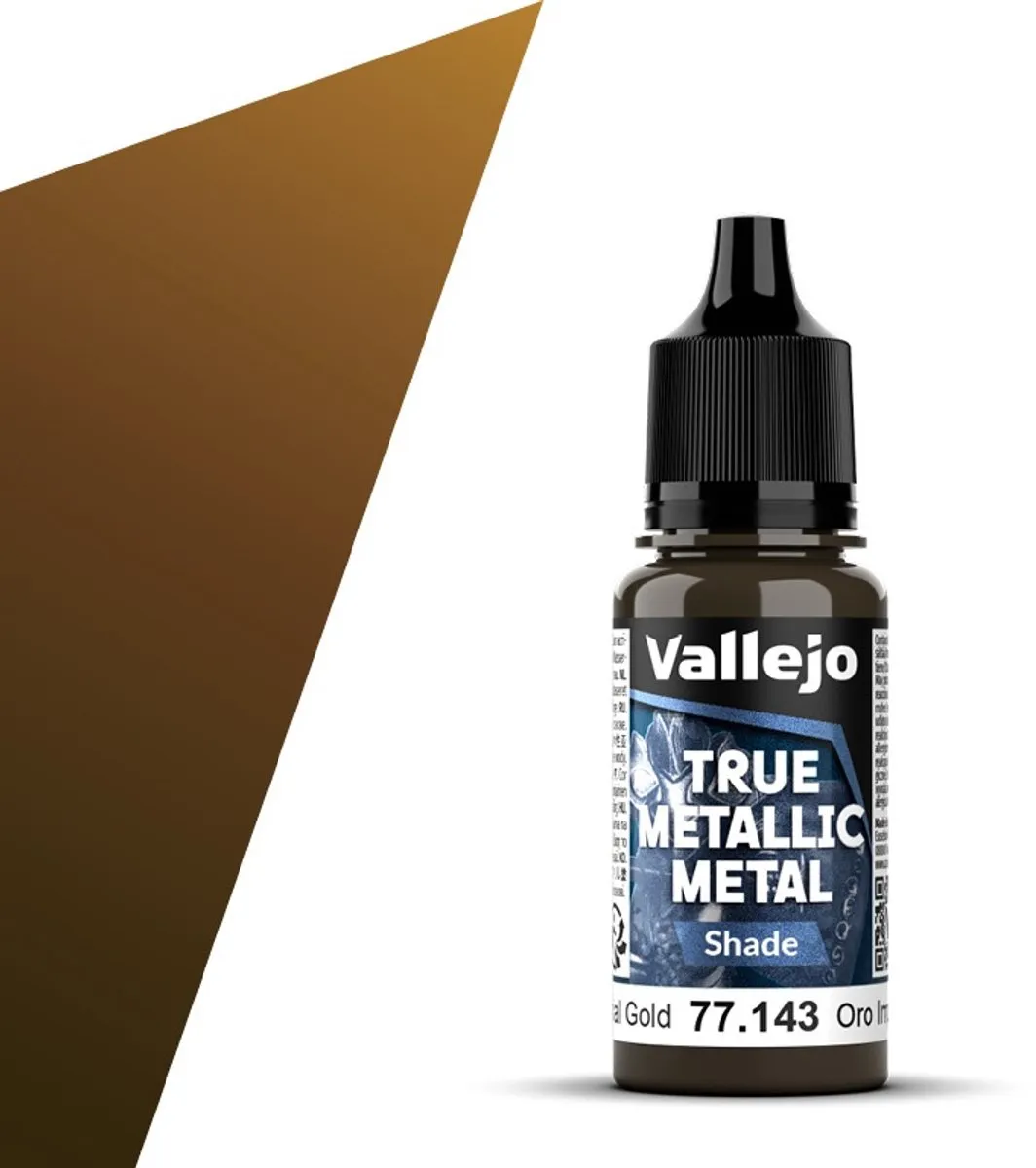 Vallejo Hobbyverf Acryl True Metallic Metal Shade Keizerlijk Goud 18ml