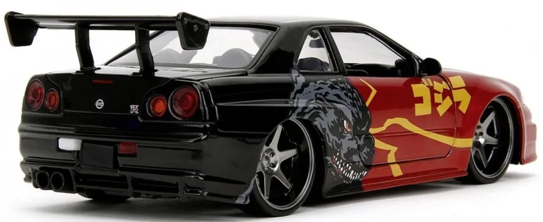 Jada Toys Nissan Skyline GT-R R34 2002 Godzilla 1:24 - Rood/Zwart