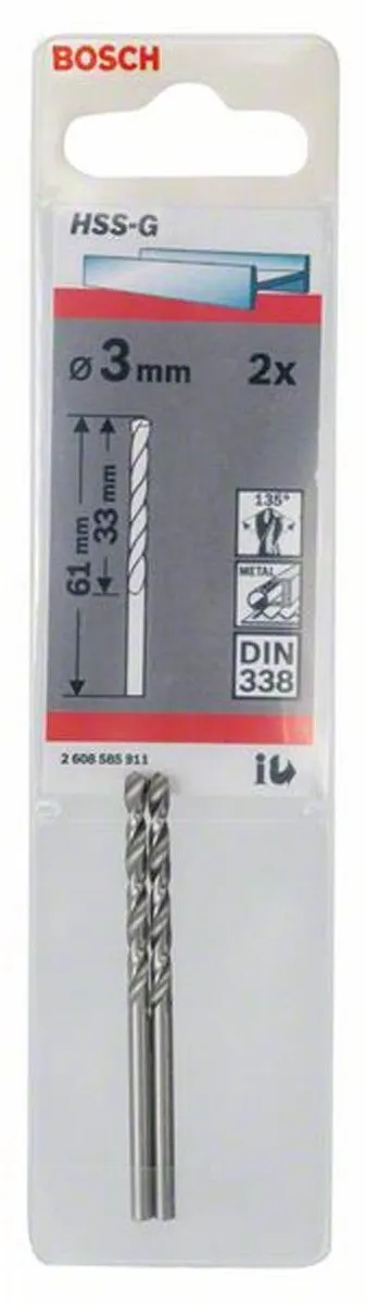 Bosch Metaalboren HSS-G 3mm - 3 Stuks