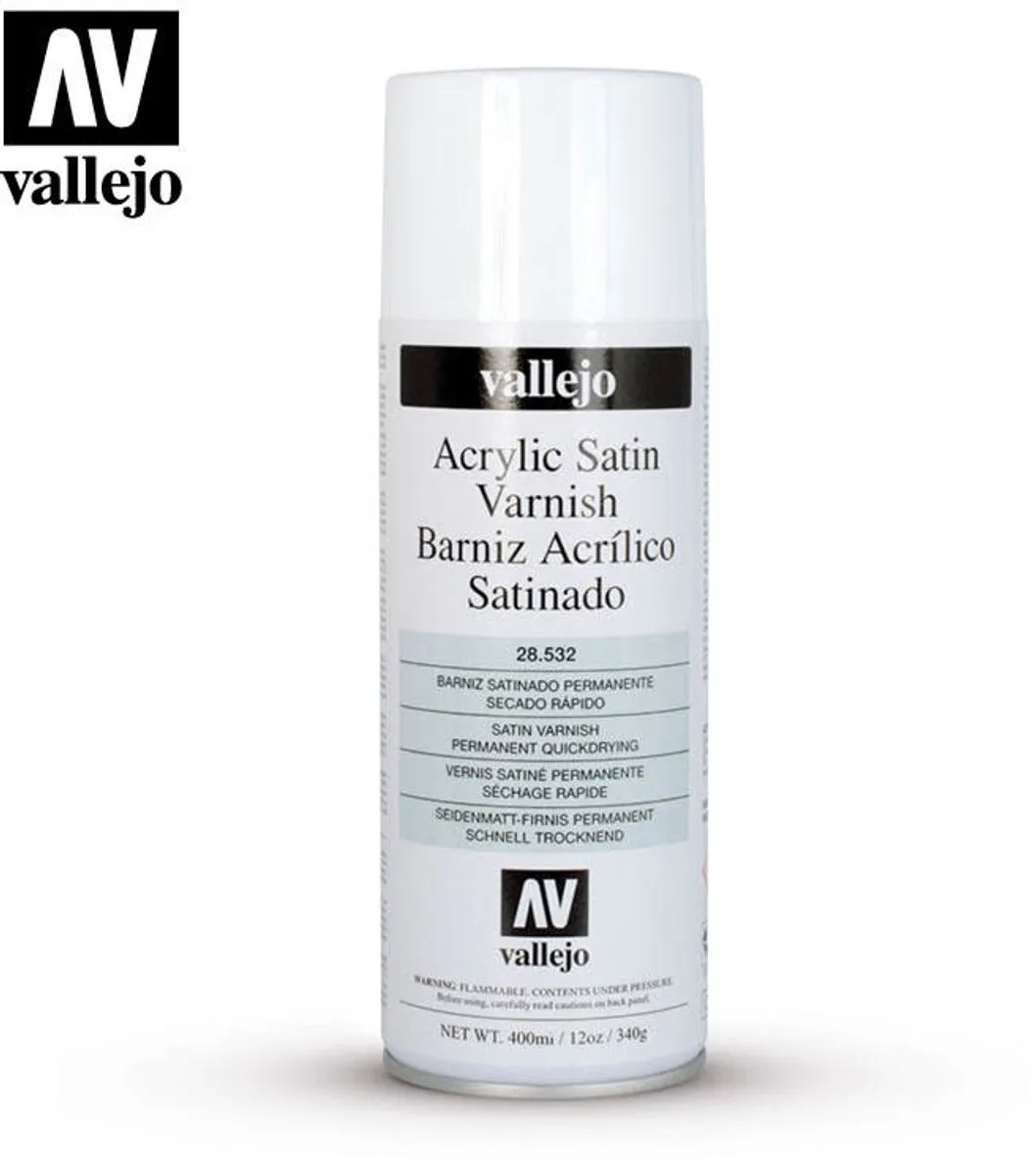 Vallejo Hobbyverf Acryl Satin Spray 400ml - Multi