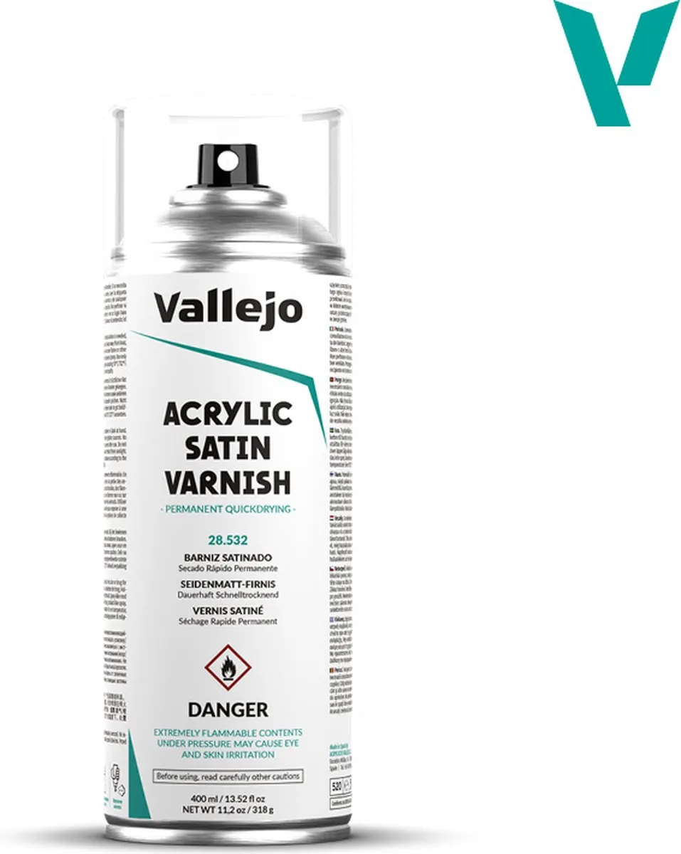 Vallejo Hobbyverf Acryl Satin Spray 400ml - Multi