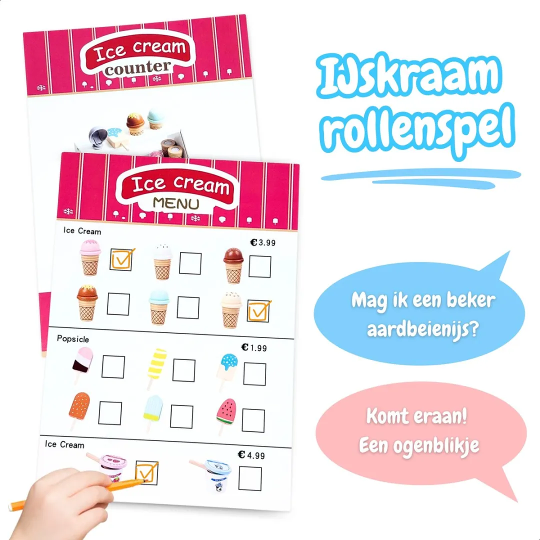 LiasToys Houten IJs Speelset - Speelkeuken - 3+