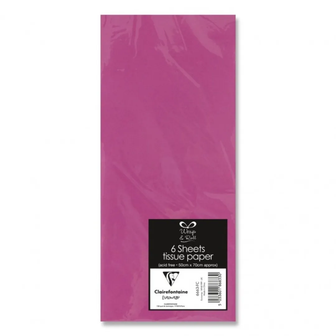 Clairefontaine Zijdepapier 500x700mm Fuchsia - 6 Vellen