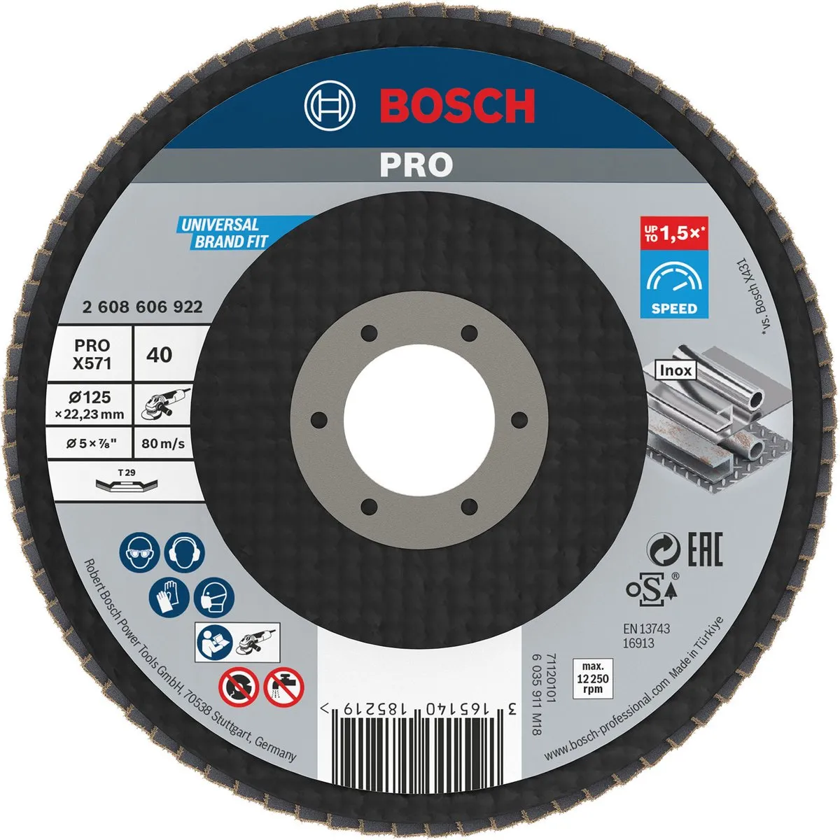 Bosch - Lamellenschuurschijf 125 mm, 22,23 mm, 40