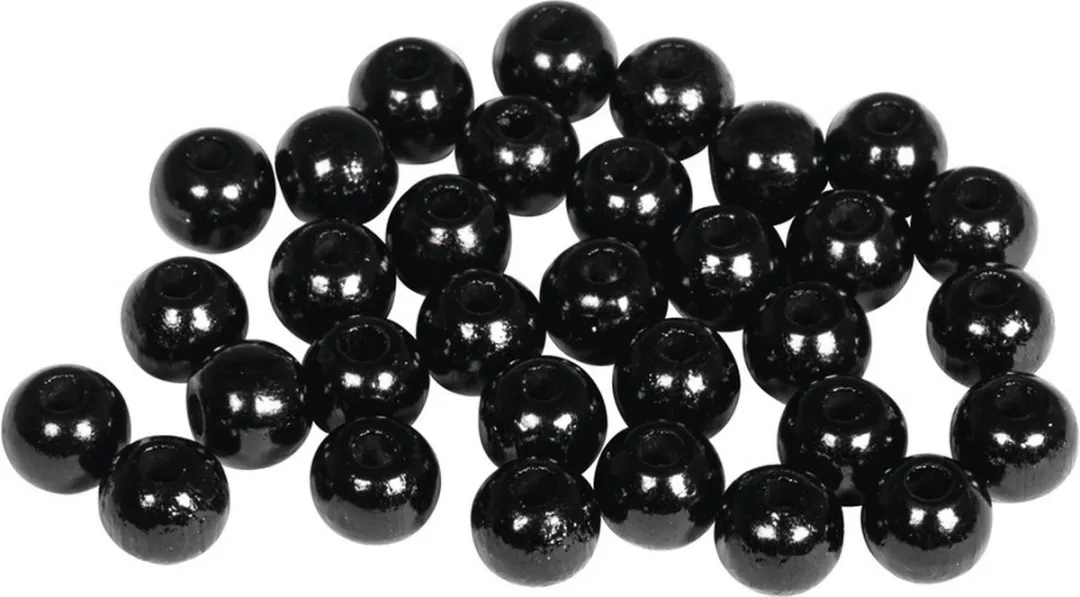 Rayher Houten Kralen Zwart Ø6mm