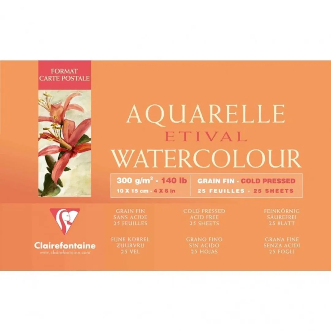 Clairefontaine Aquarelpapierblok 10x15cm