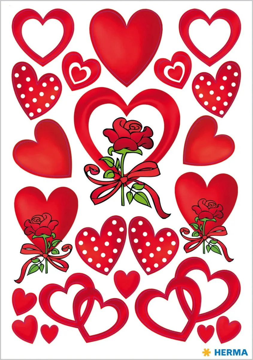 Herma 3619 Stickers Harten & Rozen - 66 Stuks
