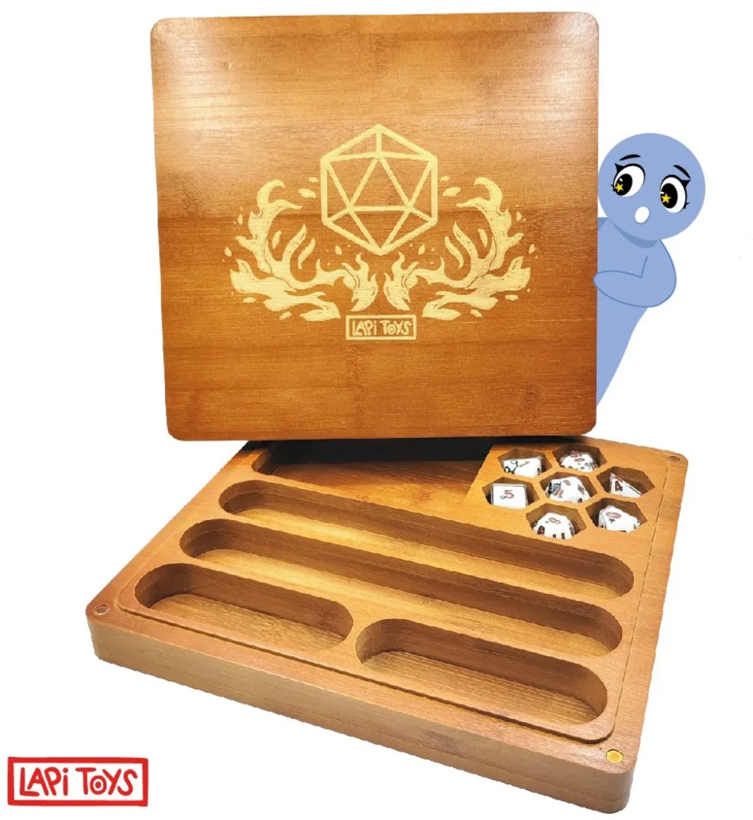 Lapi Toys Polydice Houten Dobbelsteenbak Bruin