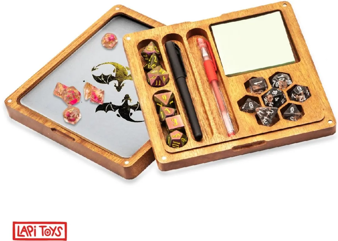 Lapi Toys Polydice Houten Dobbelsteenbak Bruin
