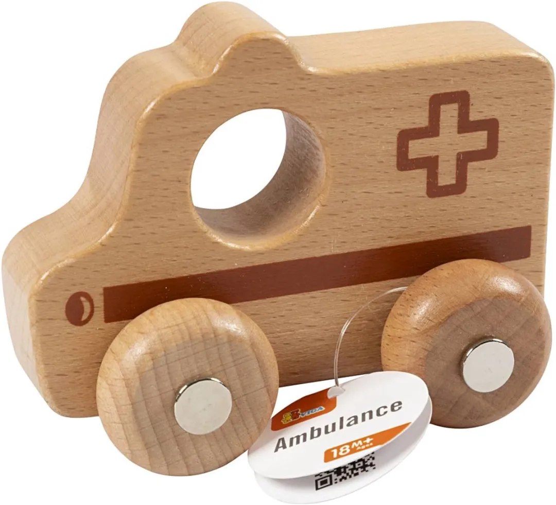 Vigatoys Ziekenauto Grijpfiguur - Hout