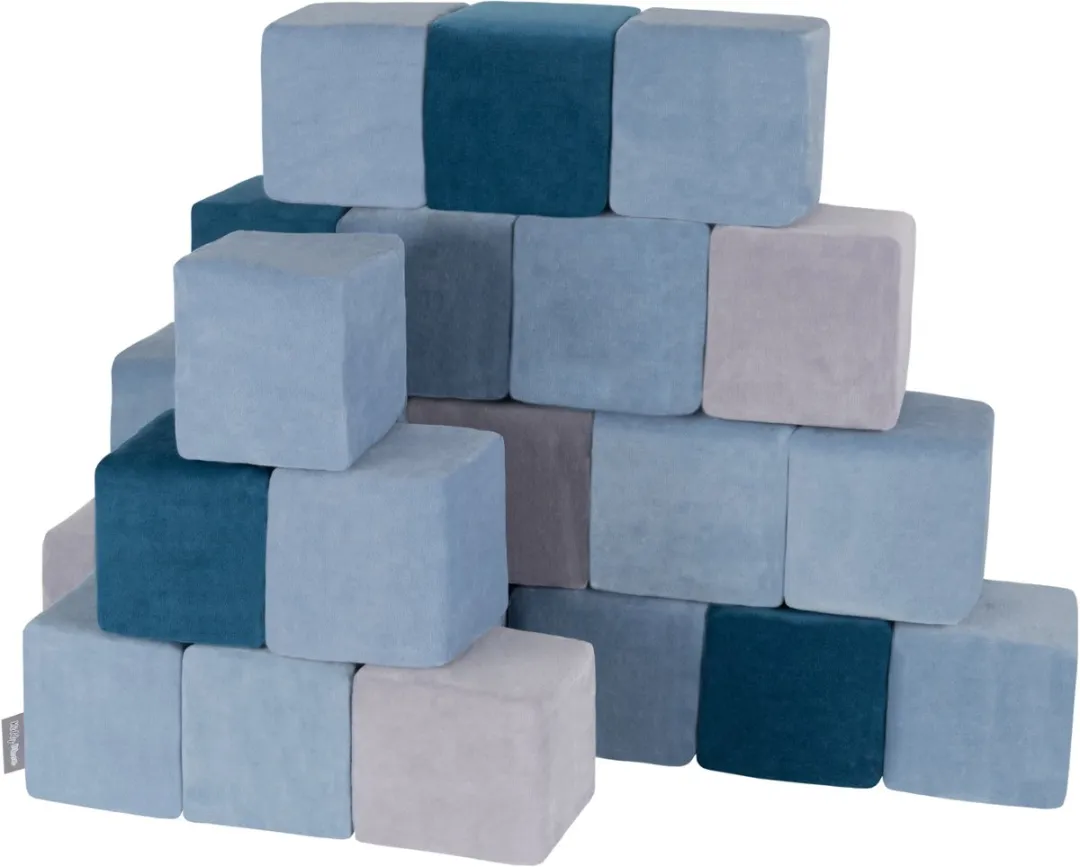 KiddyMoon Foam Blokken - 6 Stuks - Lagune turkoois/ijsblauw