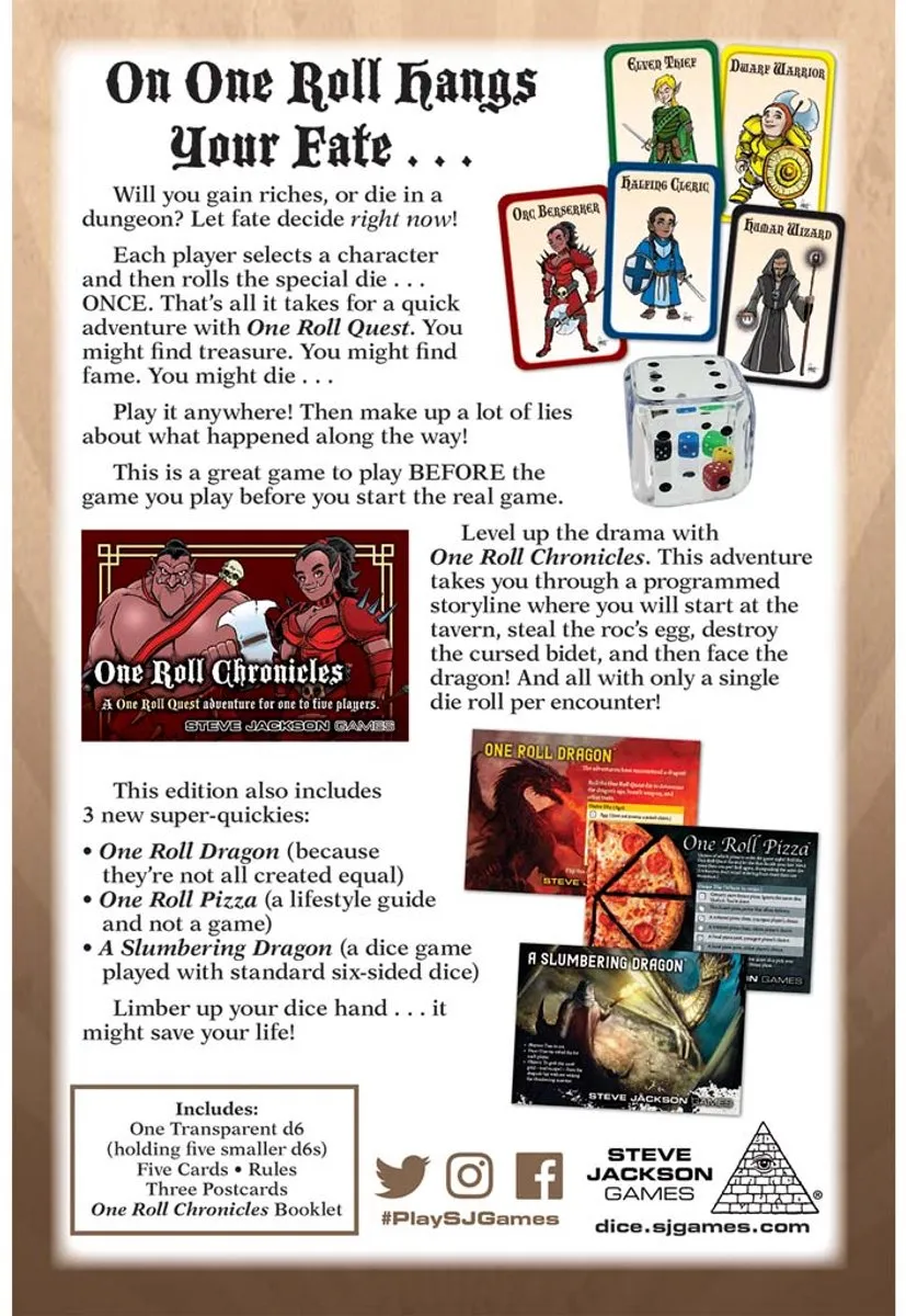 Steve Jackson Games One Roll Quest 2e Kaartspel - 3-6 Spelers
