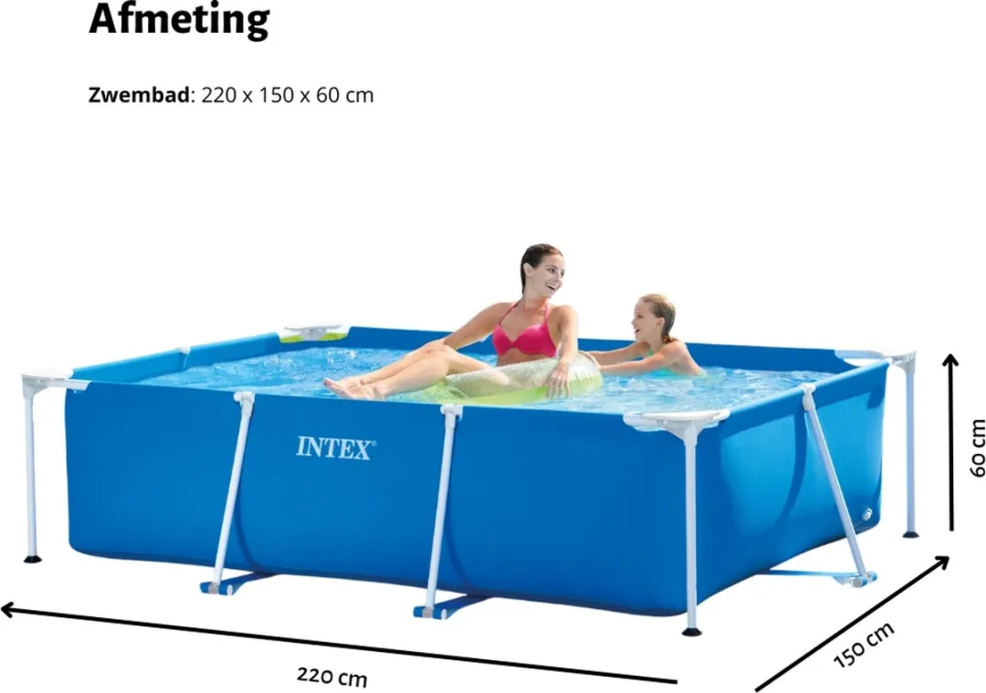 Intex Rechthoekig Frame Zwembad 220x150x60cm Blauw - 1662L - afbeelding 6 van 6