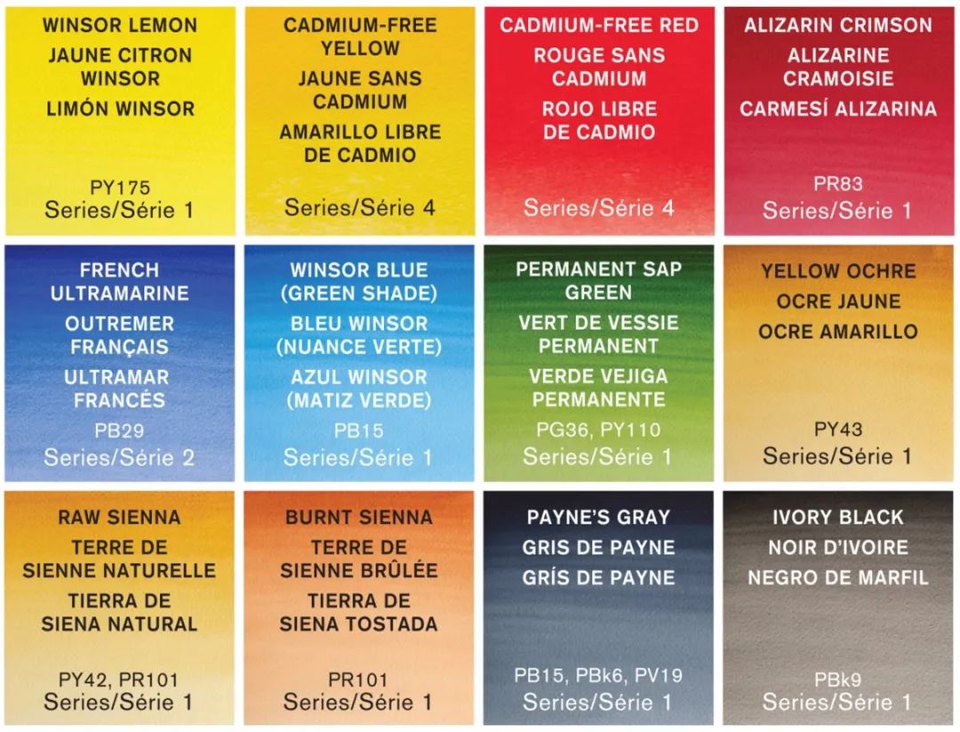 Winsor & Newton Professionele Waterverf Set 12 Halve Pans - Reistrolley