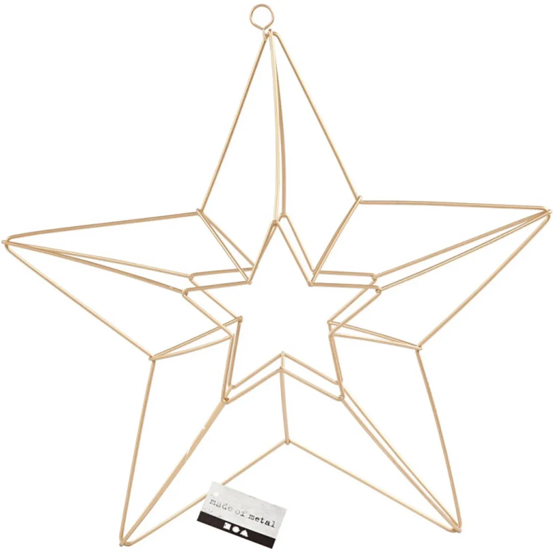 Creativ Company Metalen Hangende Ster 34x30cm - Koper