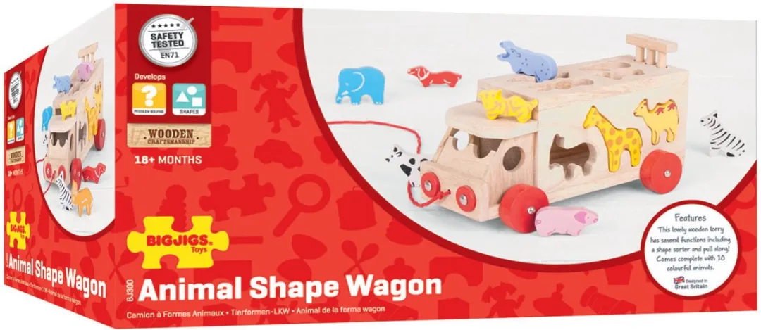 BIGJIGS Vormenwagen Dieren BJ300 - Meerdere kleuren