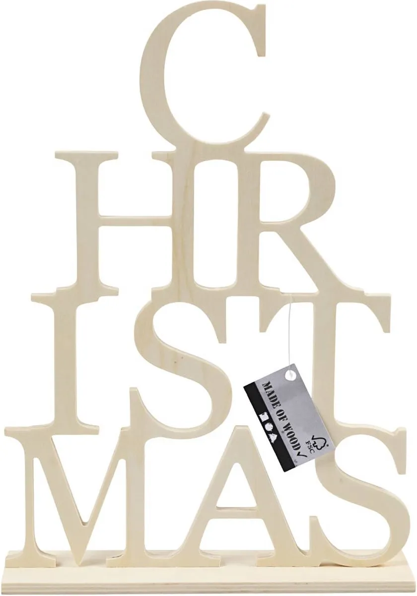 Creativ Company Houten Letters Kerstboom 21x29cm - Multicolor