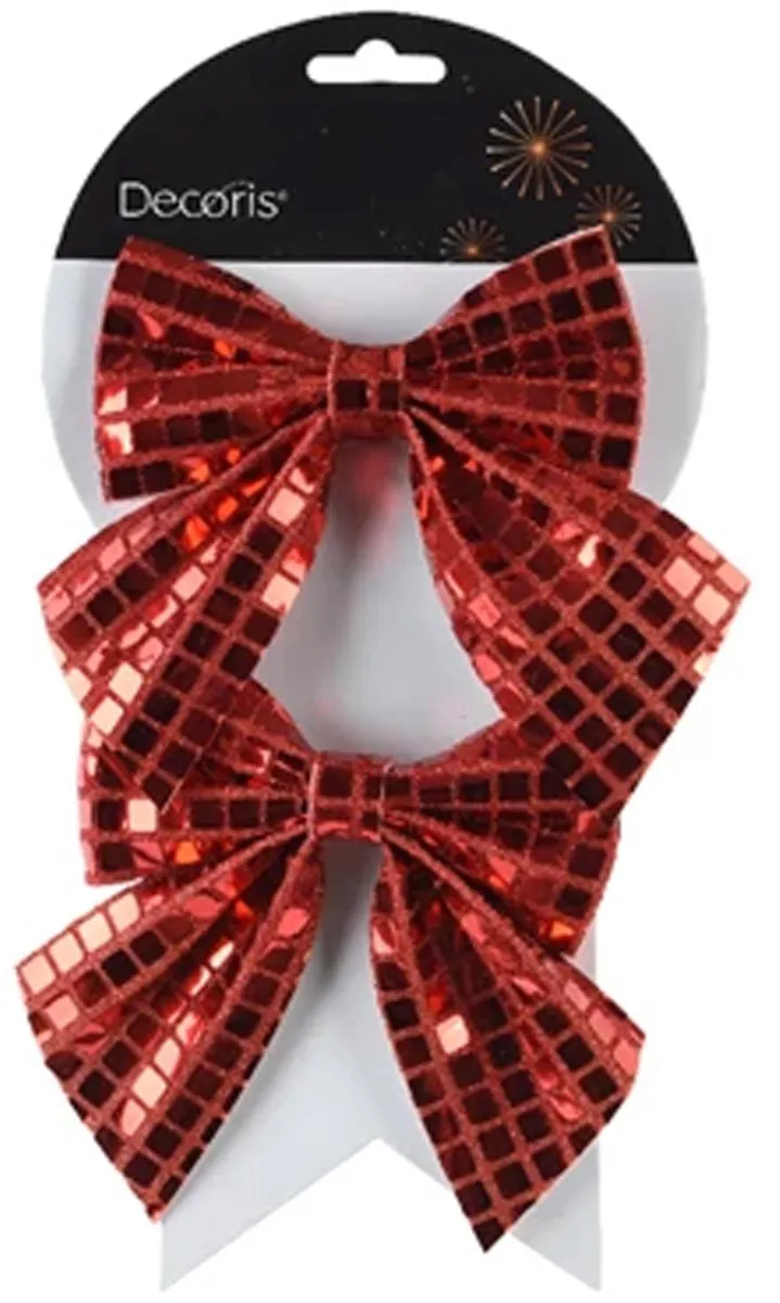 Decoris Rood Pailletten Strikken 2 Stuks
