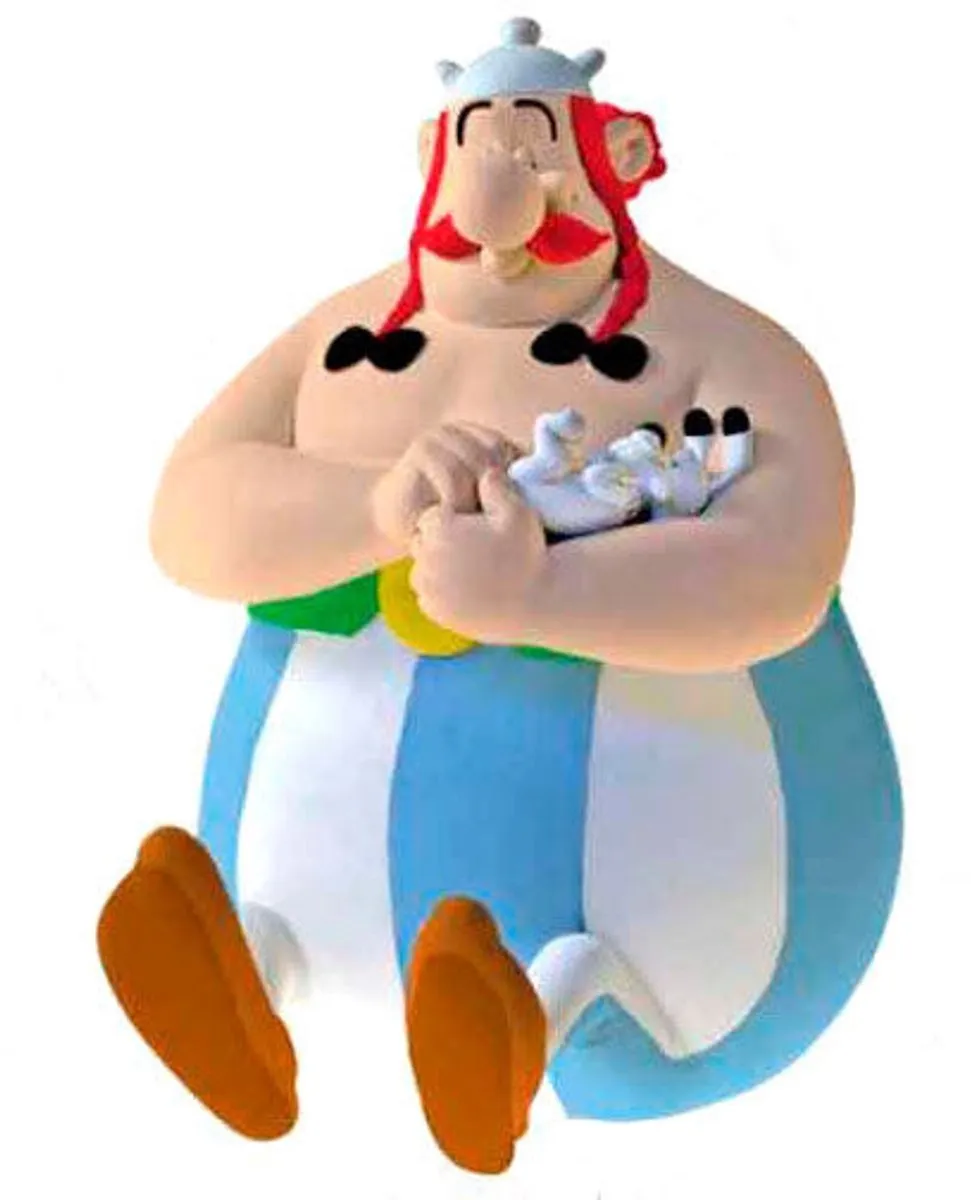 Plastoy Asterix & Obelix Spaarpot - Obelix met Idefix 22cm - Veelkleurig