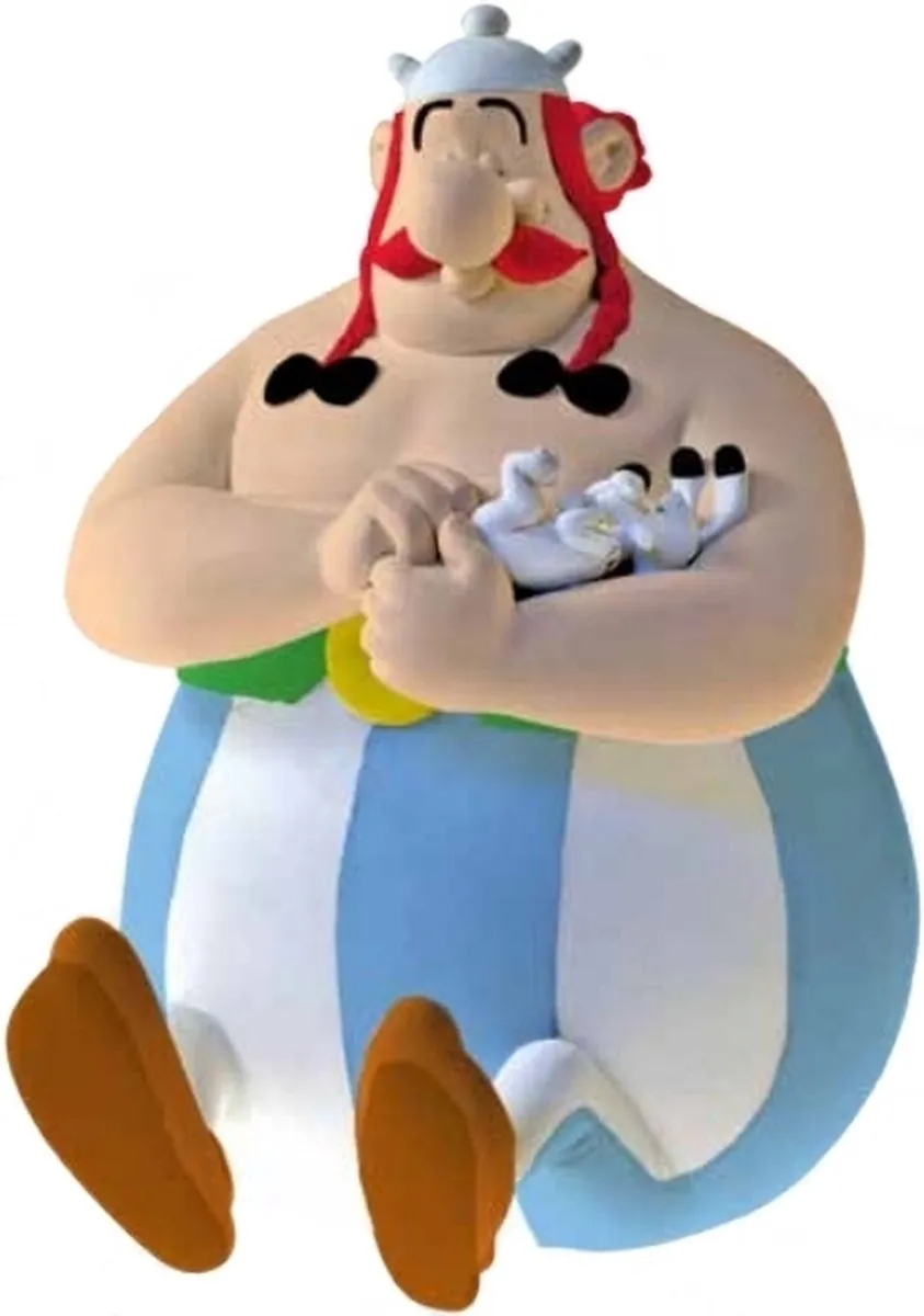 Plastoy Asterix & Obelix Spaarpot - Obelix met Idefix 22cm - Veelkleurig