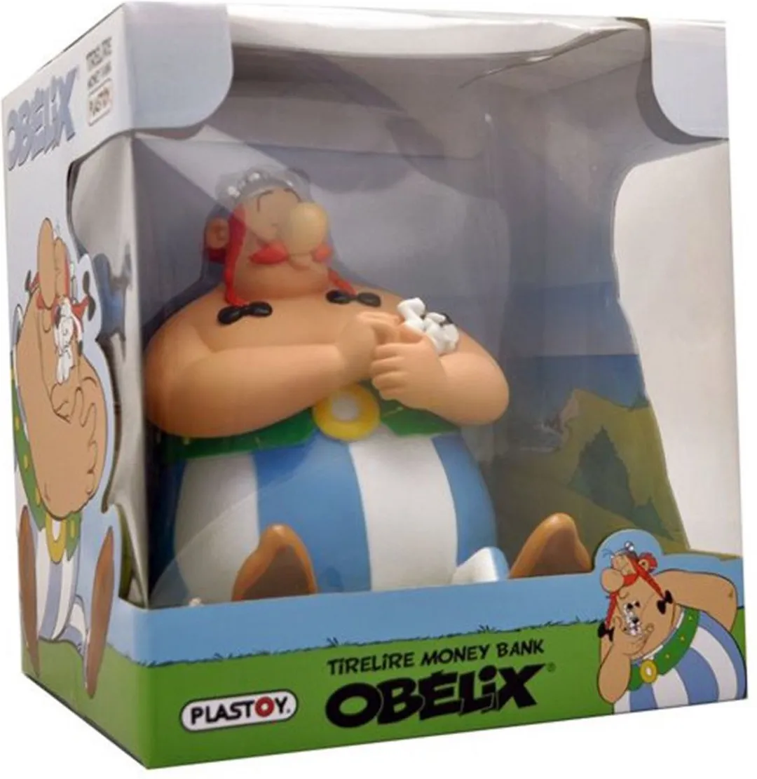 Plastoy Asterix & Obelix Spaarpot - Obelix met Idefix 22cm - Veelkleurig