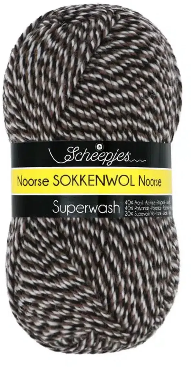 Scheepjes Noorse Sokkenwol - Bruin/Zwart/Beige - 3 Kleuren