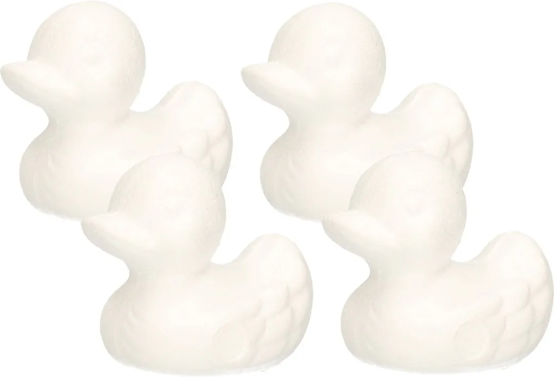 Rayher Hobby Piepschuim Dierenfiguren Eendjes Wit 4 Stuks