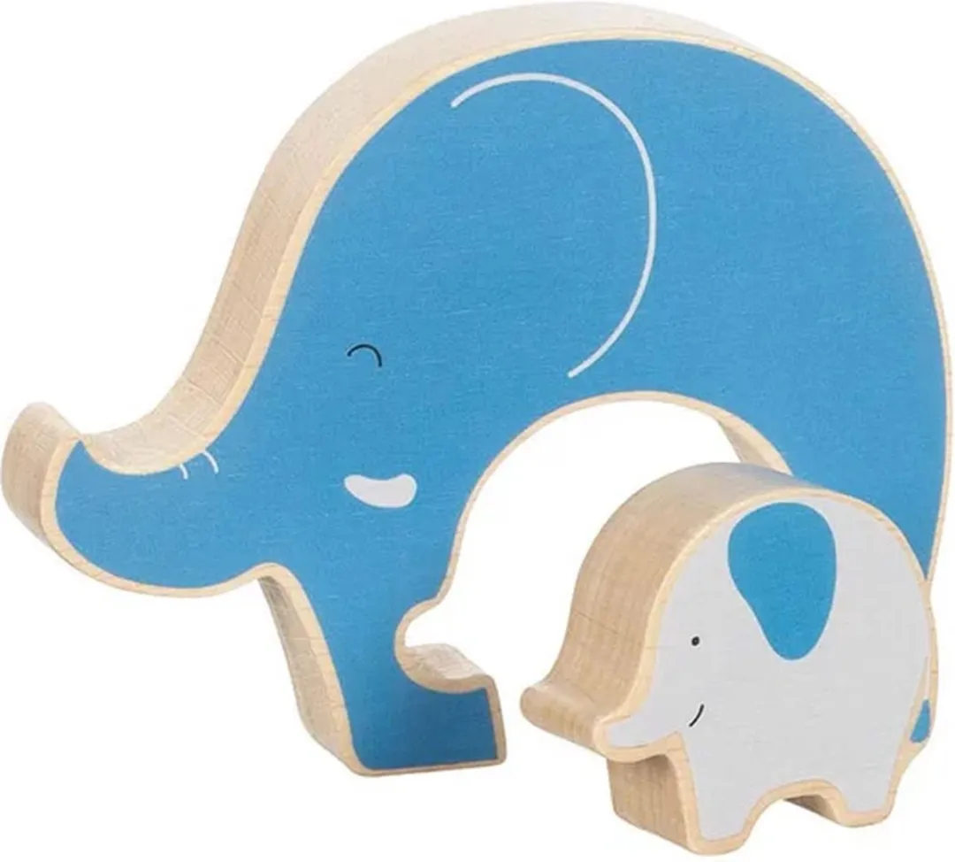 Goki Olifant Stand-Up Puzzel 2-delig Hout - Multicolor