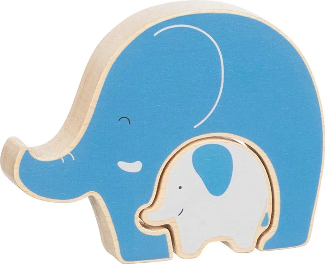 Goki Olifant Stand-Up Puzzel 2-delig Hout - Multicolor