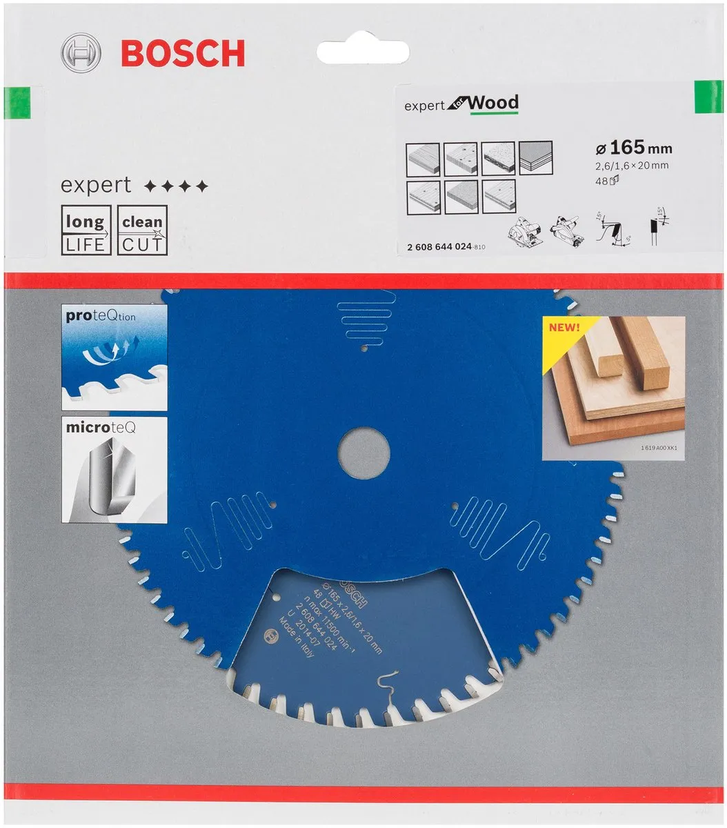 Bosch Expert for Wood Cirkelzaagblad 165mm - 48 Tanden