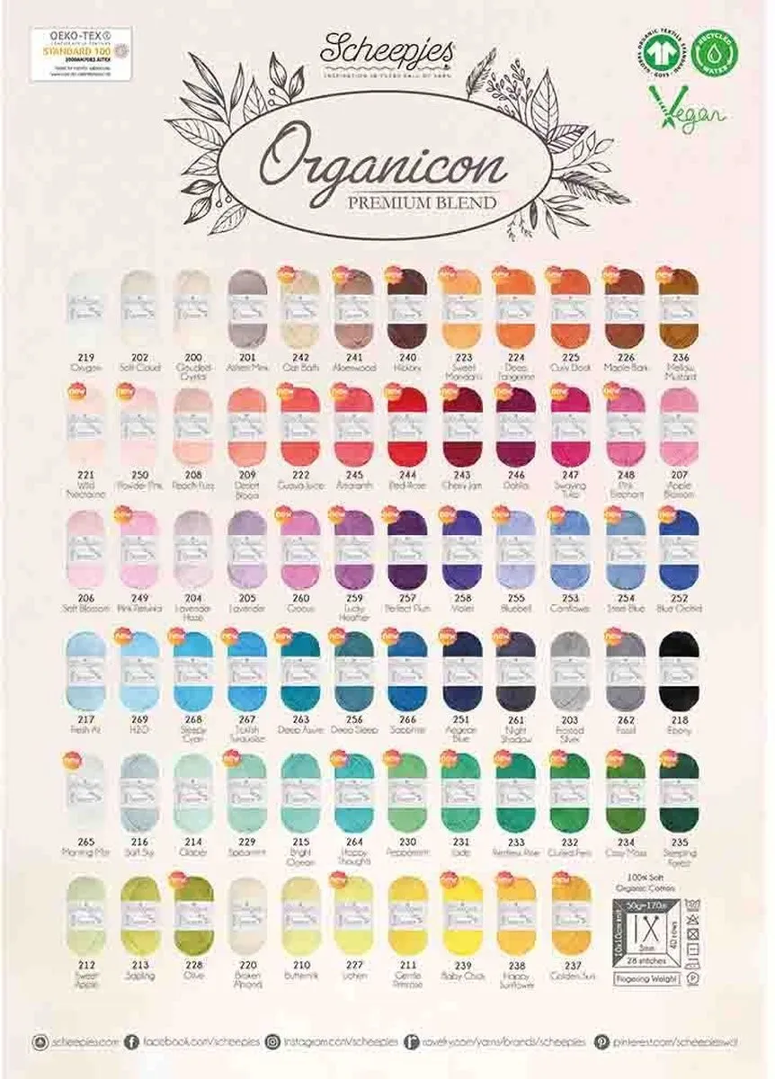 Scheepjes Organicon 50g Groen/Blauw - 264 Happy Thoughts