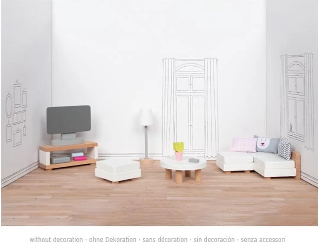 Goki Design Woonkamer Poppenhuismeubeltjes 15-delig - Meerkleurig