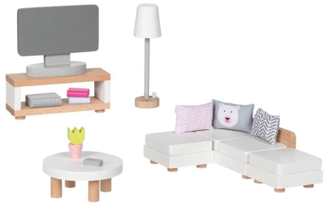 Goki Design Woonkamer Poppenhuismeubeltjes 15-delig - Meerkleurig
