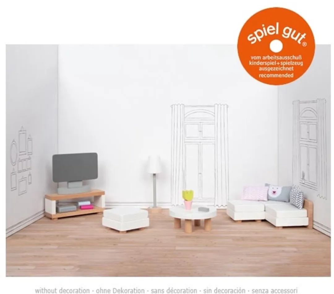 Goki Design Woonkamer Poppenhuismeubeltjes 15-delig - Meerkleurig