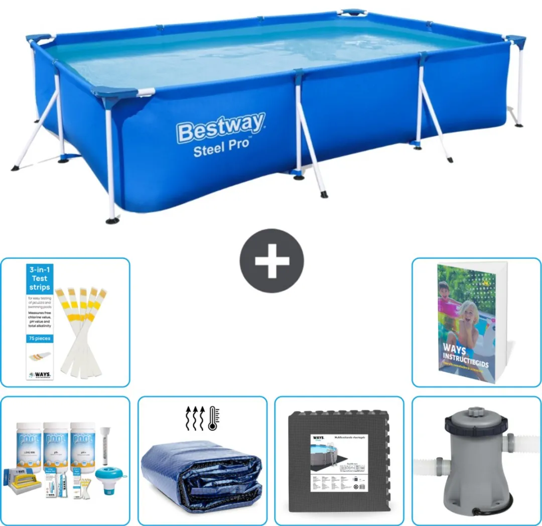 Bestway Steel Pro Zwembad 300x201x66cm Blauw