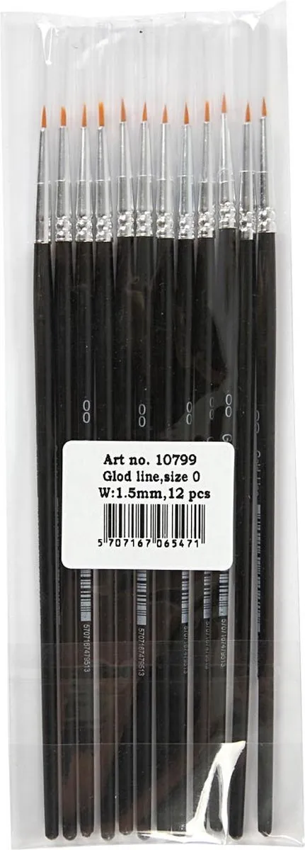 Creativ Company Gold Line Penselen - 12 Stuks
