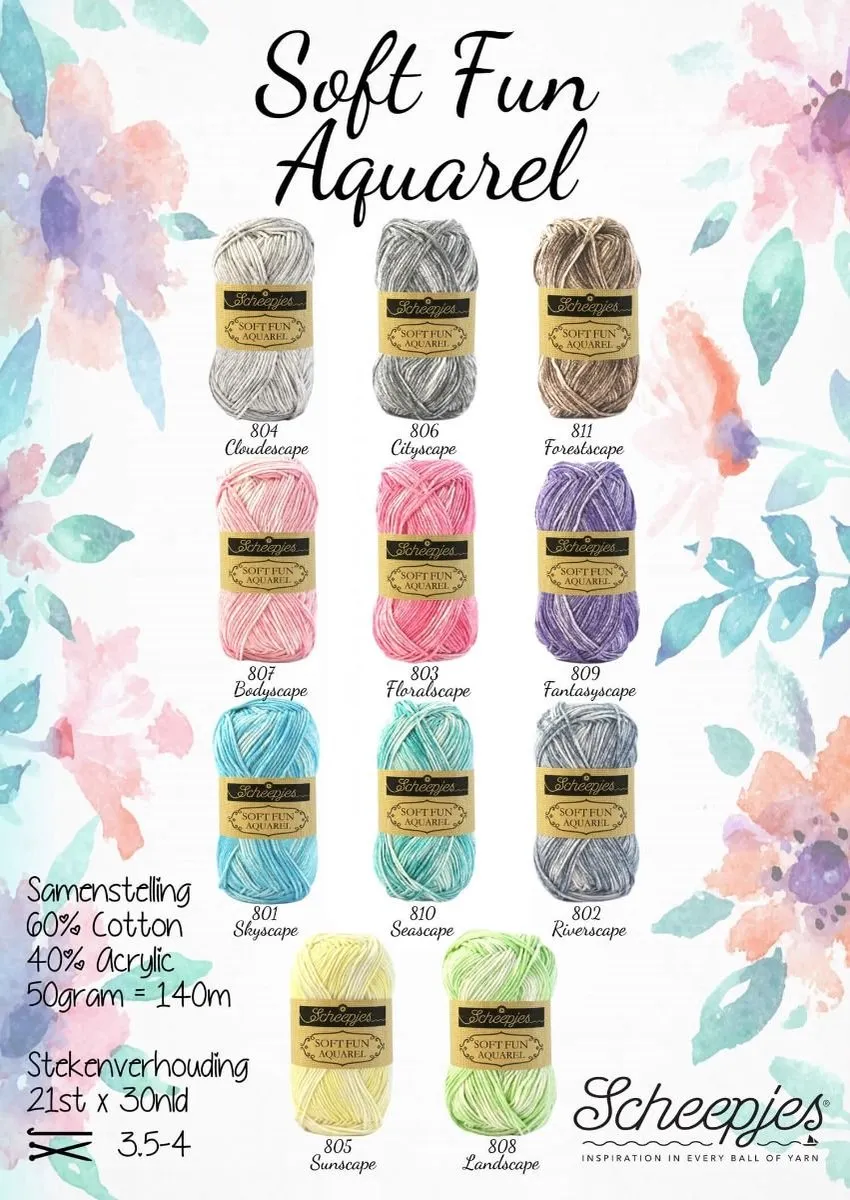 Scheepjes Softfun Aquarel 50g Blauw - 801 Skyscape