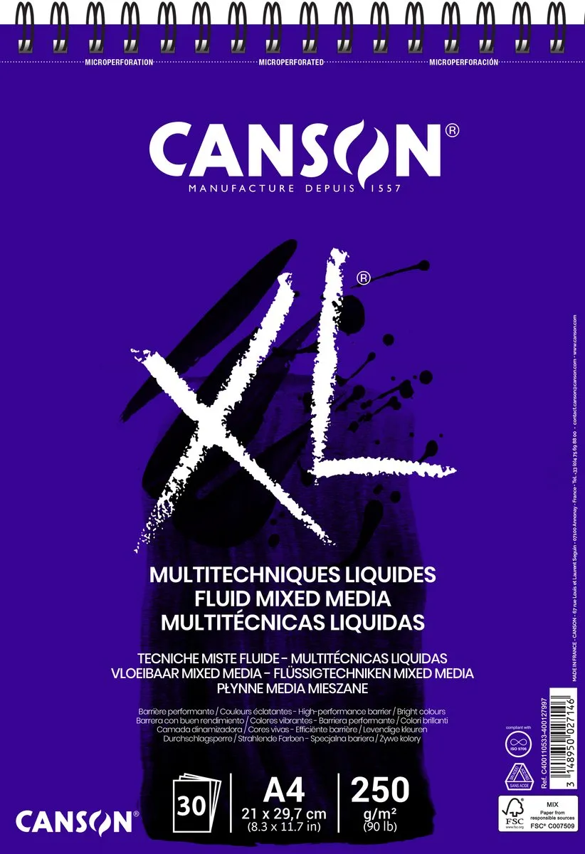 Canson XL Mixed Mediapapier 250g A4 Wit