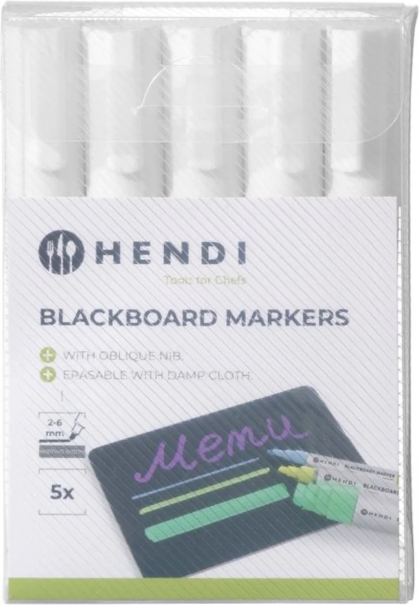 HENDI Krijtstiften Schuine punt Wit - 5 Stuks - afbeelding 6 van 6