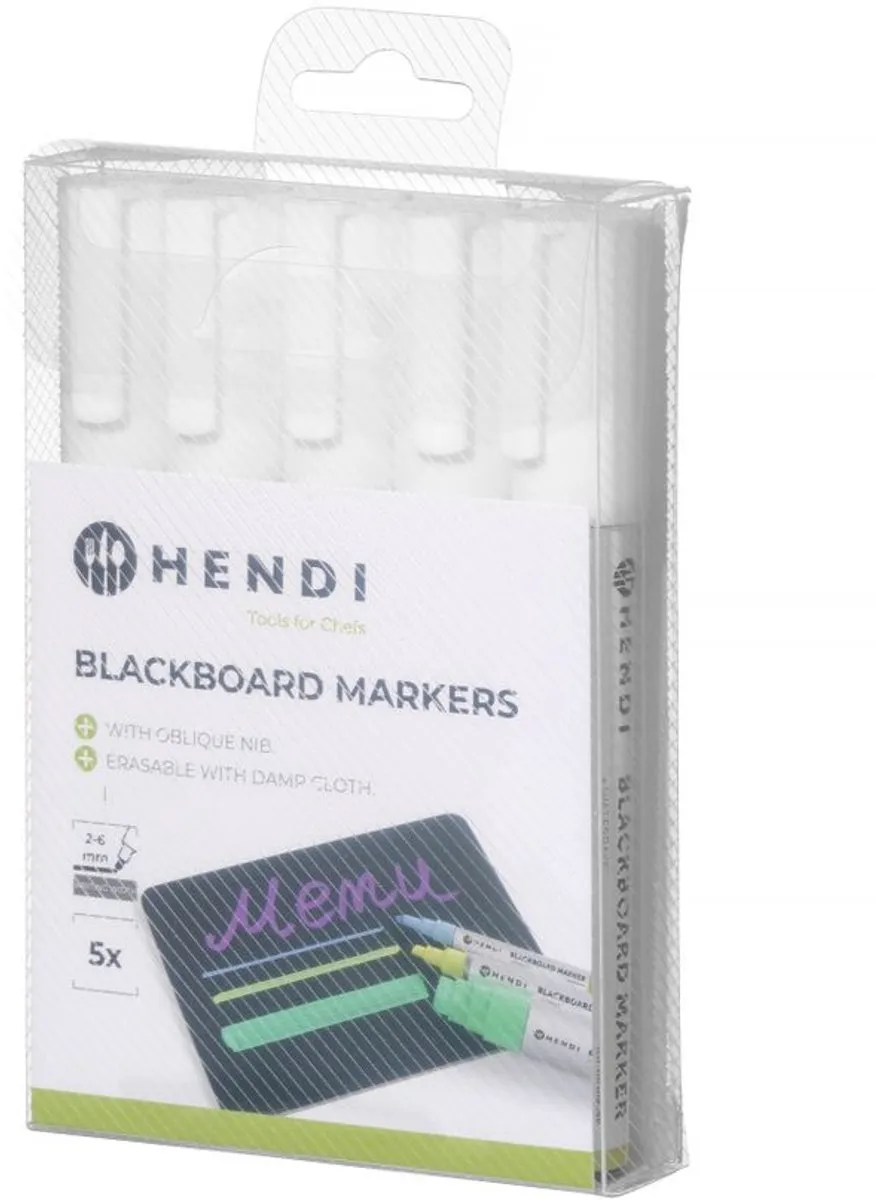 HENDI Krijtstiften Schuine punt Wit - 5 Stuks