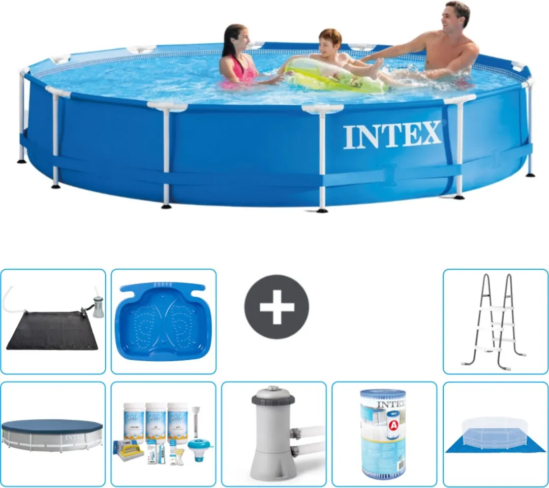 Intex 28210NP-Blauw Rond Frame Zwembad 366x76cm - Blauw