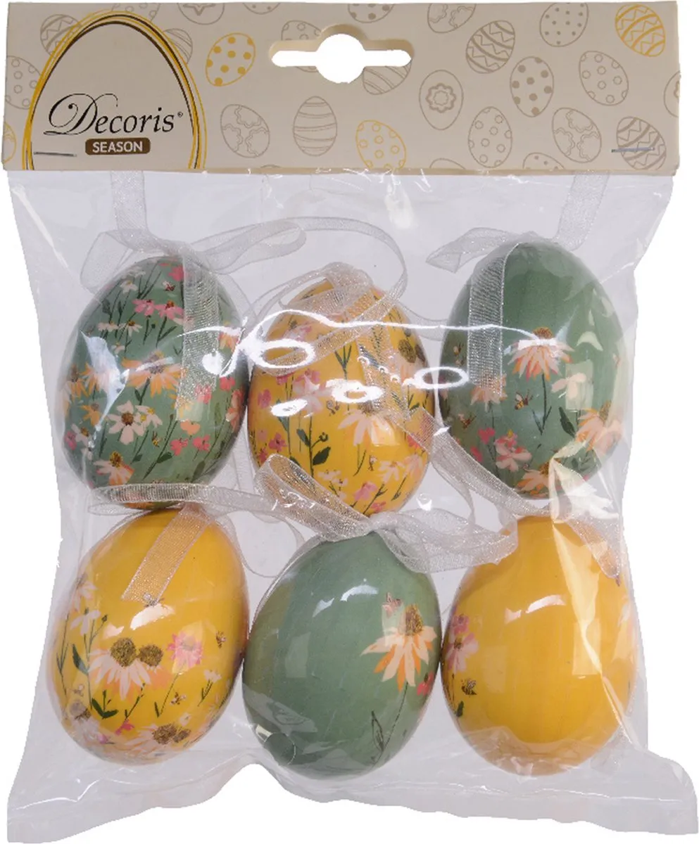Decoris Paaseieren Foam - 12 Stuks - Geel