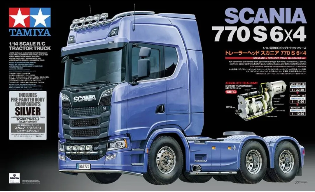 Tamiya Scania S770 V8 56373 RC Truck 1:144 - Zilver