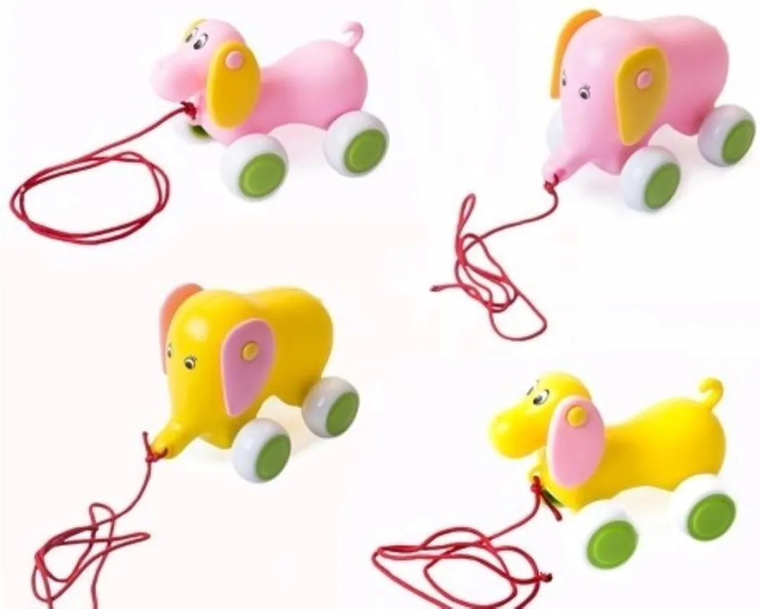 Viking Toys Trekfiguur Baby Hond & Olifant 1312 - Meerkleurig