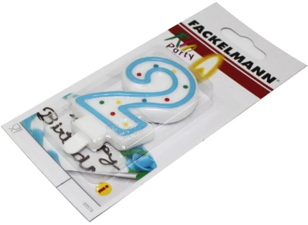 Fackelmann Cijferkaars 2 - 9x4,5cm - Blauw/Wit
