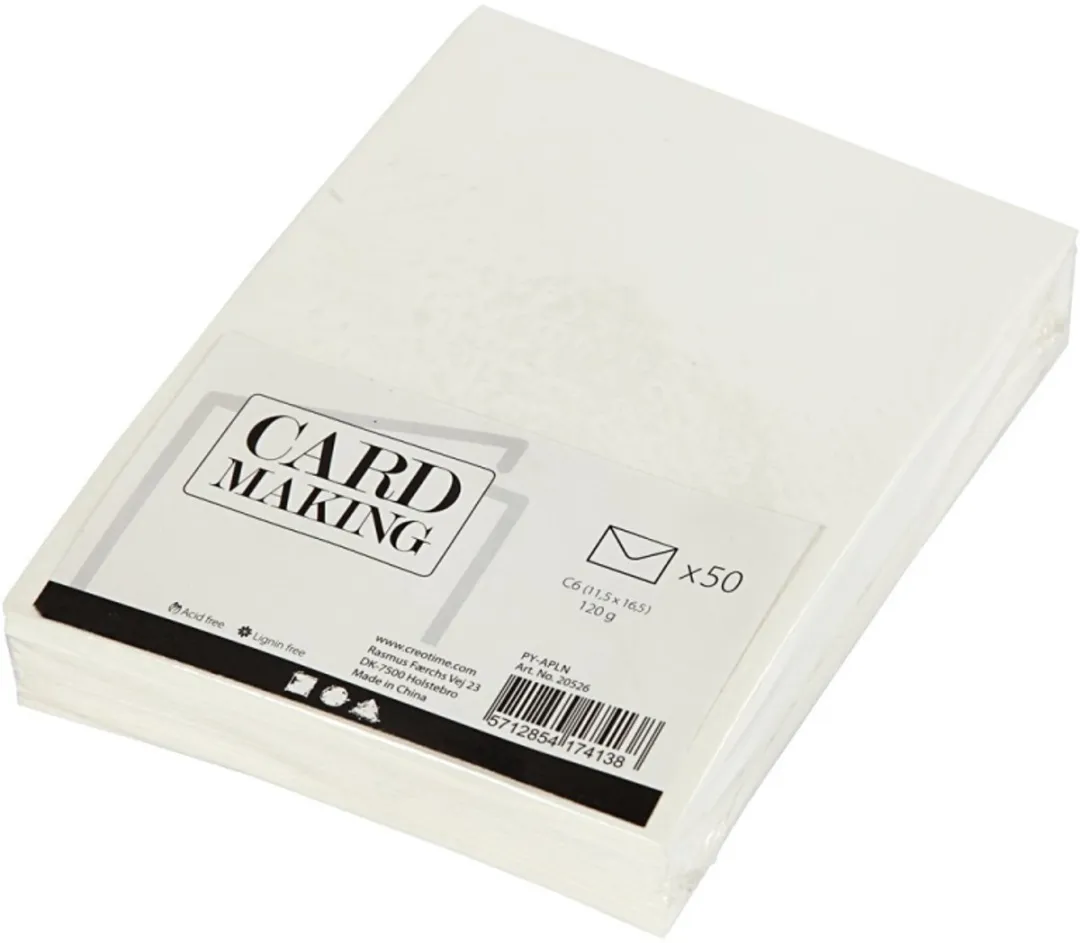 Creativ Company Enveloppen C6 - 50 Stuks - Wit