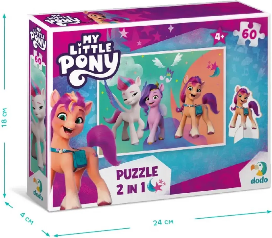 Dodo Toys My Little Pony Puzzel 2-in-1 Sunny 60 Stuks - 23x32cm