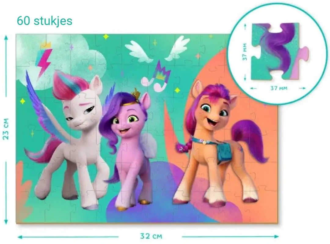 Dodo Toys My Little Pony Puzzel 2-in-1 Sunny 60 Stuks - 23x32cm