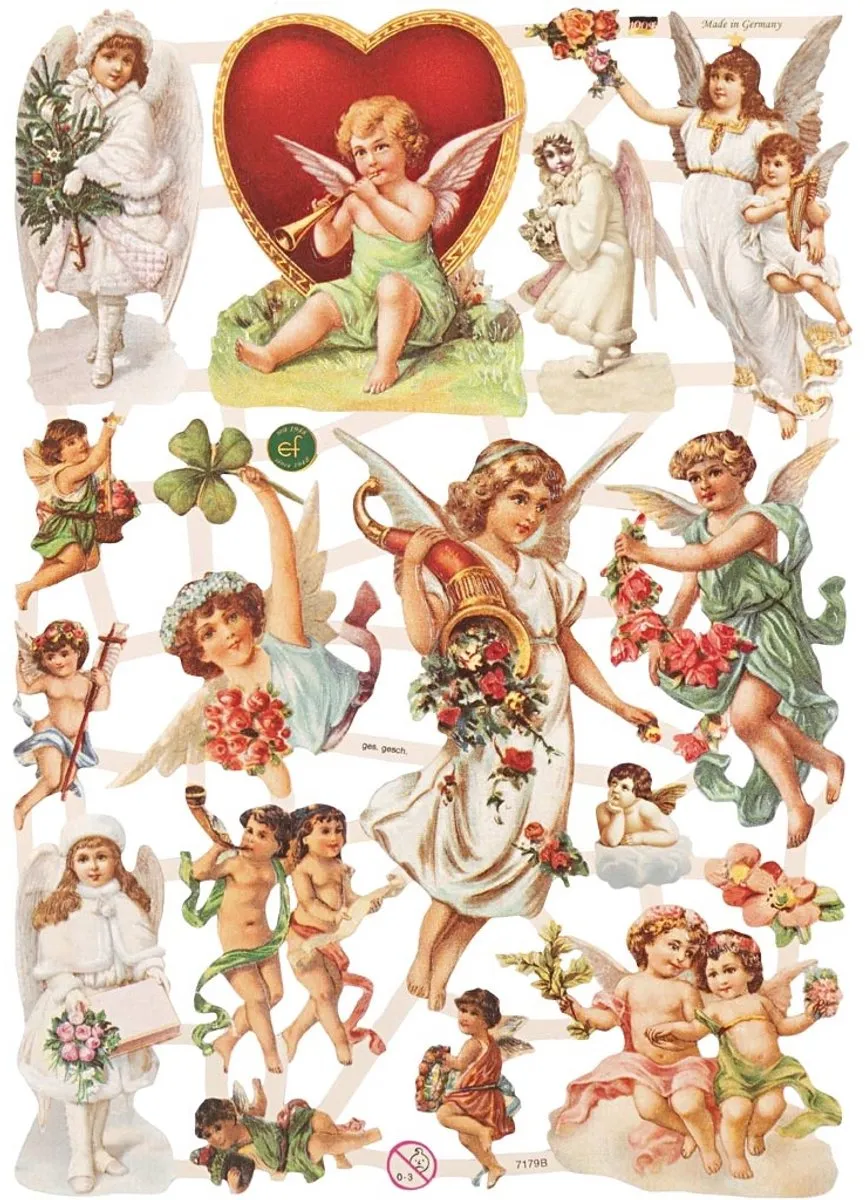 Creativ Company Vintage Plaatjes Kerst Poëziealbum 30 Vellen - 16,5x23,5cm Multicolor