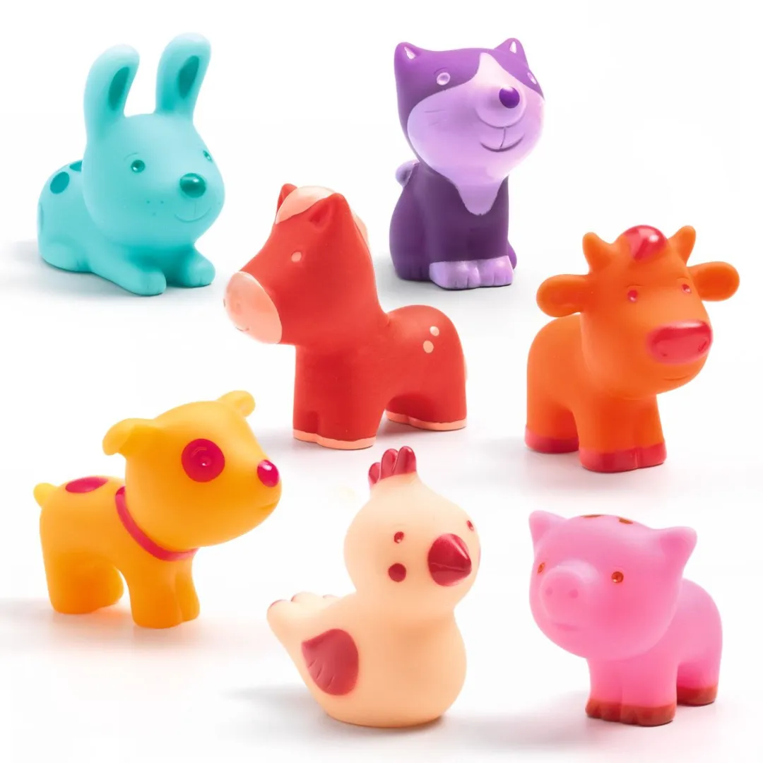 Djeco Troopo-farm Houten Blokken - Multi Color